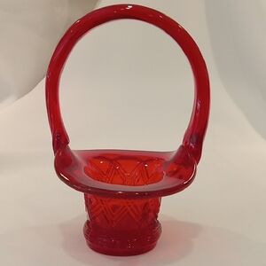 Small Red Fenton Basket